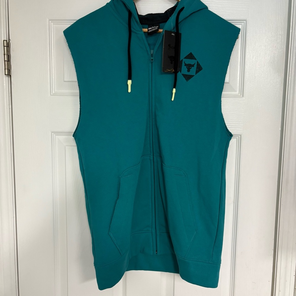 Under Armour Teal‎ Zip Up Hooded Vest Size Small